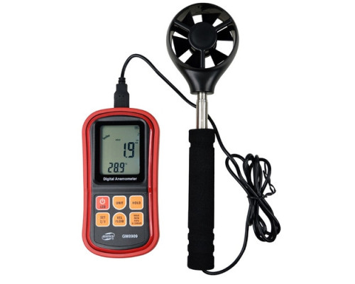 Анемометр (измеритель потока воздуха) 0,3-45м/с, 0-45°C BENETECH GM8909