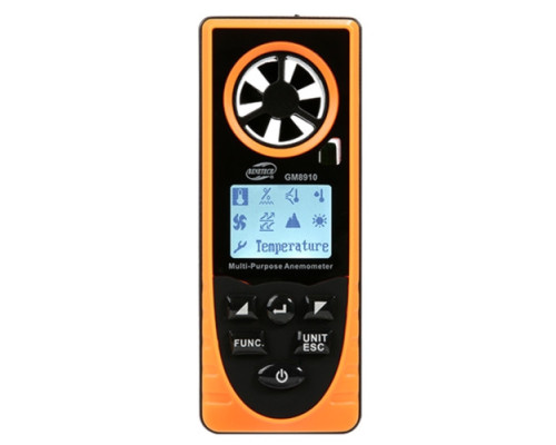 Многофункциональный анемометр-метеостанция 0,7-30м/с, -20-60°C BENETECH GM8910