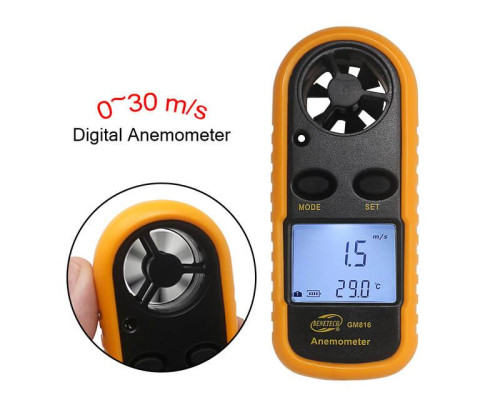 Цифровой анемометр 0,1-30м/с, -10-45°C BENETECH GM816