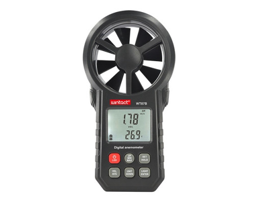 Анемометр крыльчатый USB, Bluetooth 0,3-30м/с, -10-45°C WINTACT WT87B