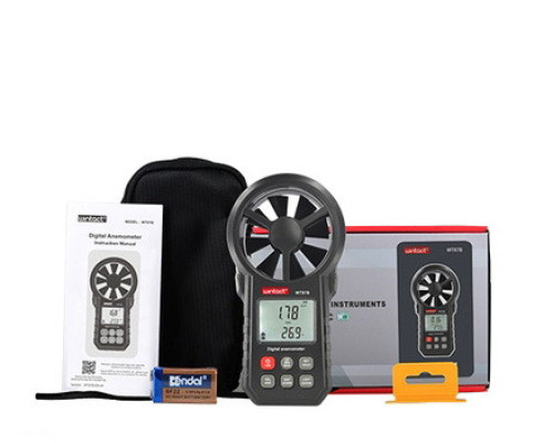 Анемометр крыльчатый USB, Bluetooth 0,3-30м/с, -10-45°C WINTACT WT87B