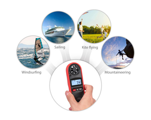Анемометр цифровой 0,7-30м/с, -10-45°C WINTACT WT816A