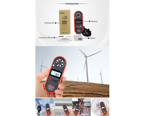 Анемометр цифровой 0,7-30м/с, -10-45°C WINTACT WT816A