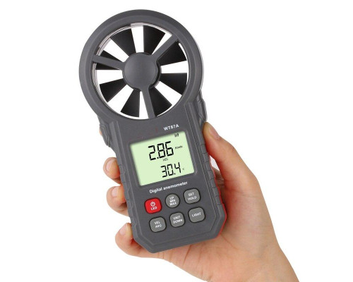 Анемометр крыльчатый 0,3-30м/с, -10-45°C WINTACT WT87A