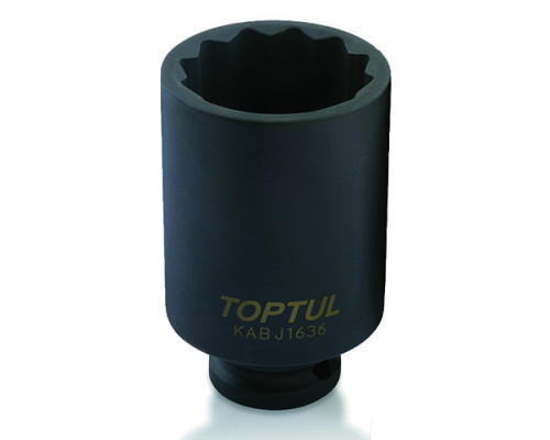 Головка 12-гранная ударная длинная TOPTUL 1/2" 36мм KABJ1636