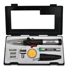 Паяльник газовый 150W с комплектом насадок 8ед. TOPTUL EGAE0801