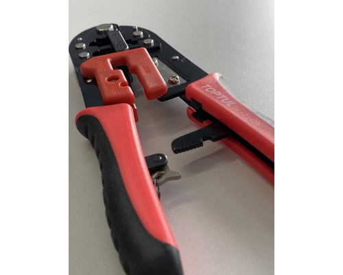 Клещи для обжима и зачистки проводов (RJ11/RJ12/RJ45) трещоточные TOPTUL DKAC2420