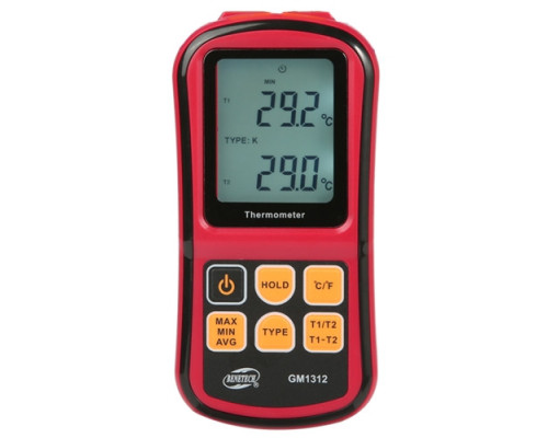 Термометр цифровой двухканальный -250-1767°C BENETECH GM1312