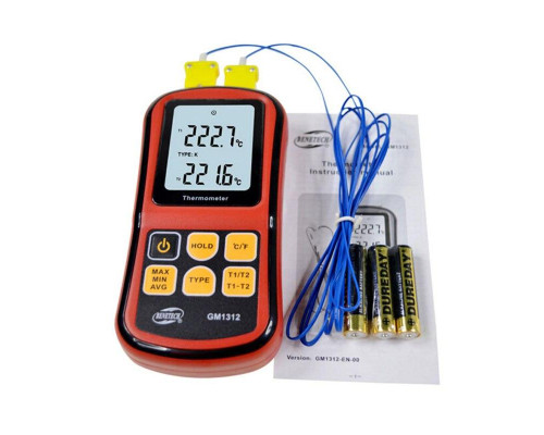 Термометр цифровой двухканальный -250-1767°C BENETECH GM1312