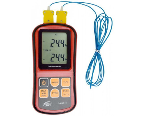 Термометр цифровой двухканальный -250-1767°C BENETECH GM1312