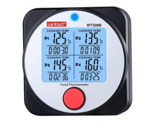 Термометр пищевой электронный 4-х канальный Bluetooth -40-300°C WINTACT WT308B