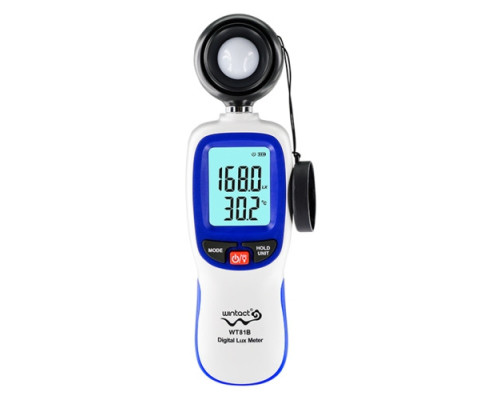 Цифровой люксметр (измеритель освещенности + термометр) Bluetooth 200000 Lux WINTACT WT81B