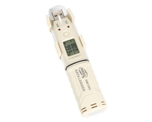 Регистратор влажности и температуры (даталоггер) USB, 0-100%, -30-80°C BENETECH GM1365
