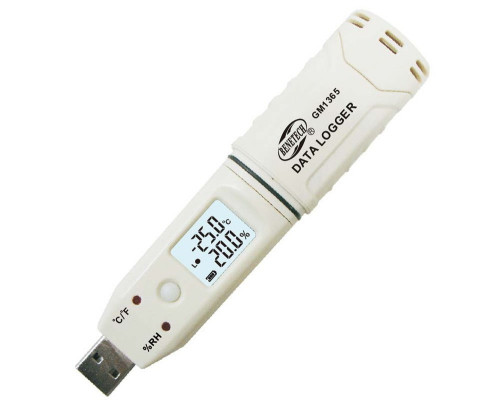 Регистратор влажности и температуры (даталоггер) USB, 0-100%, -30-80°C BENETECH GM1365