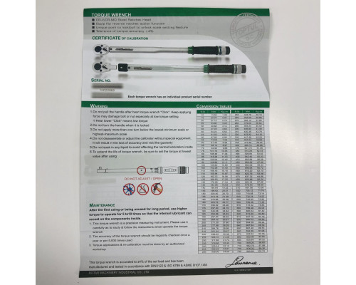 Динамометрический ключ 1/2" TOPTUL 535mm 40-210Nm ANAF1621
