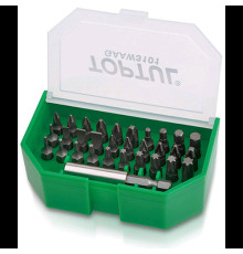 Набор бит для шуруповерта 31ед. TOPTUL 1/4" SL;PH;PZ;TORX;HEX + магнитный держатель GAAW3101