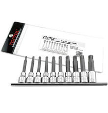 Набор головки с насадкой TOPTUL 1/2" RIBE M5-M16 10ед. длинные GAAG1003