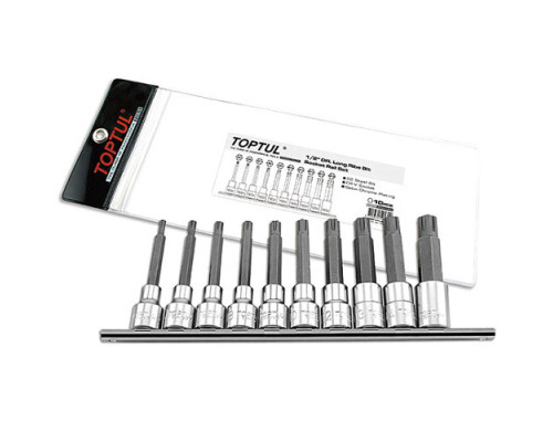 Набор головки с насадкой TOPTUL 1/2" RIBE M5-M16 10ед. длинные GAAG1003