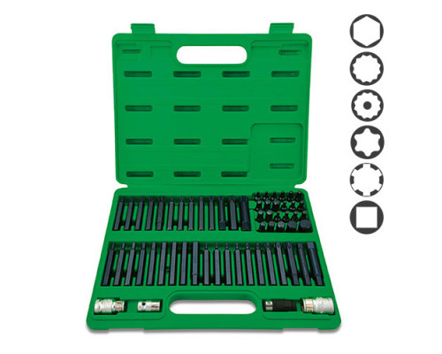 Профессиональный набор бит TORX, HEX, SPLINE, RIBE, SQ 60ед. TOPTUL GCAI6003