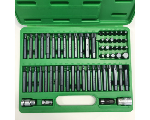 Профессиональный набор бит TORX, HEX, SPLINE, RIBE, SQ 60ед. TOPTUL GCAI6003