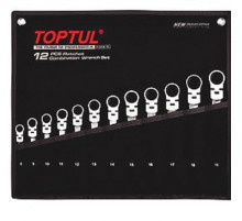 Набор ключей с трещоткой и шарниром комбинированных TOPTUL 12ед. 8-19мм в чехле GPAQ1204