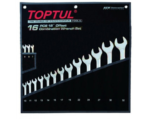 Набор ключей рожково-накидных TOPTUL 16 шт. 7-32 Hi-Performance GPAX1601