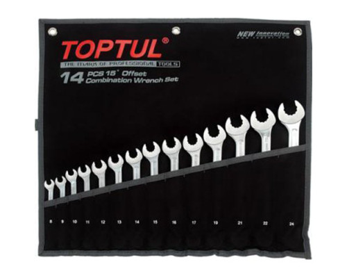 Набор комбинированных ключей 8-24 мм TOPTUL 14 шт. Dynamic GPAQ1402