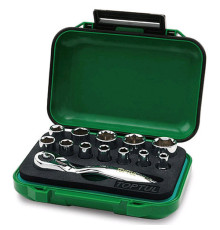 Набор головок с трещоткой TOPTUL 1/4" 13ед. GABW1301