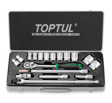 Набор головок с трещоткой TOPTUL 1/2" 18ед. (6-гр.) GCAD1802