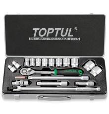 Набор головок с трещоткой TOPTUL 1/2" 18ед. (6-гр.) GCAD1802