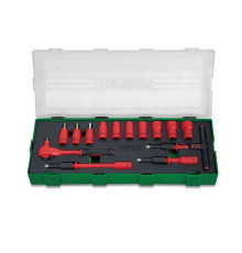 Набор изолированного инструмента TOPTUL VDE 1/4" 14ед. (6-гр.) GZA1447