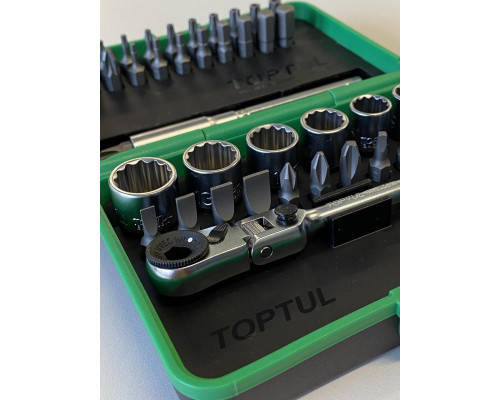 Набор бит и головок с трещоткой TOPTUL 1/4" 41ед. (12-гр.) GADW4502