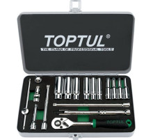 Набор инструмента дюймового TOPTUL 1/4" 18ед. 3/16"-9/16" (длинные головки) GCAD1813