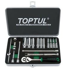 Набор инструмента дюймового TOPTUL 1/4" 18ед. 3/16"-9/16" (длинные головки) GCAD1813