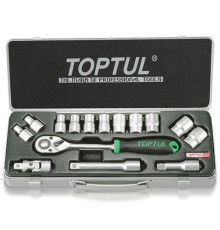 Набор инструмента TOPTUL 1/2" 15ед. (6-гр.) GCAD1502