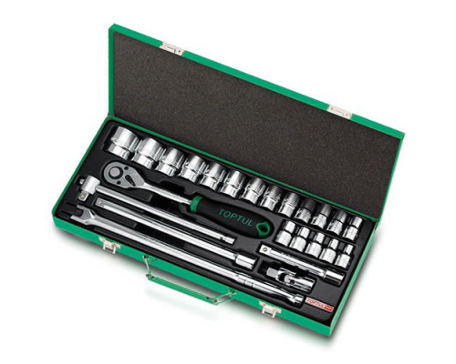 Набор инструмента головки с трещоткой TOPTUL 1/2" 24ед. (6-гр.) GCAD2401