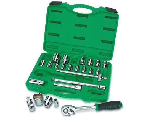Набор инструмента головки с трещоткой TOPTUL 1/2" 24ед. GCAI2401