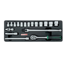 Набор головок с трещоткой в ложементе 3/8" TOPTUL GCAT1808