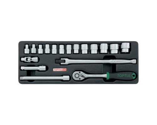 Набор головок с трещоткой в ложементе 3/8" TOPTUL GCAT1808