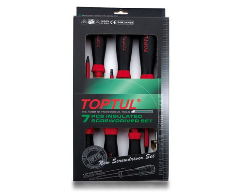 Набор отверток изолированных TOPTUL (1000V) 7ед. GAAE0704