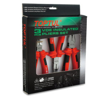 Плоскогубцы диэлектрические 1000V TOPTUL набор 3ед. GAAE0301