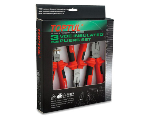 Плоскогубцы диэлектрические 1000V TOPTUL набор 3ед. GAAE0301