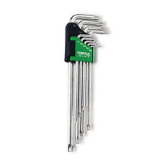 Г-образные ключи TORX TOPTUL T10-T50 9ед. супердлинные с отверстием GAAL0915