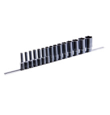Длинные торцевые головки на планке TOPTUL 1/2" 15ед. 8-32мм GAAQ1607U