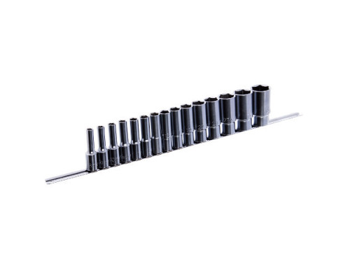 Длинные торцевые головки на планке TOPTUL 1/2" 15ед. 8-32мм GAAQ1607U