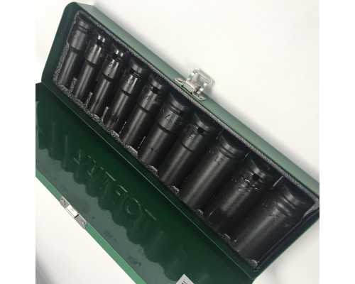 Набор длинных торцевых головок ударных TOPTUL 1/2" 10-24мм 10ед. GDAD1002