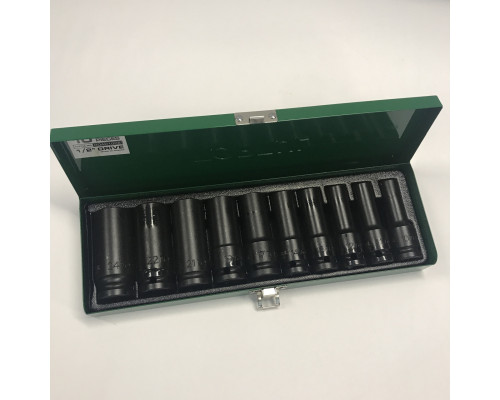 Набор длинных торцевых головок ударных TOPTUL 1/2" 10-24мм 10ед. GDAD1002