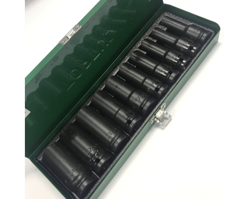 Набор длинных торцевых головок ударных TOPTUL 1/2" 10-24мм 10ед. GDAD1002