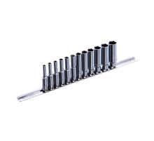 Набор головок длинных на планке TOPTUL 1/4" 12ед. 4-13мм GAAQ0802U