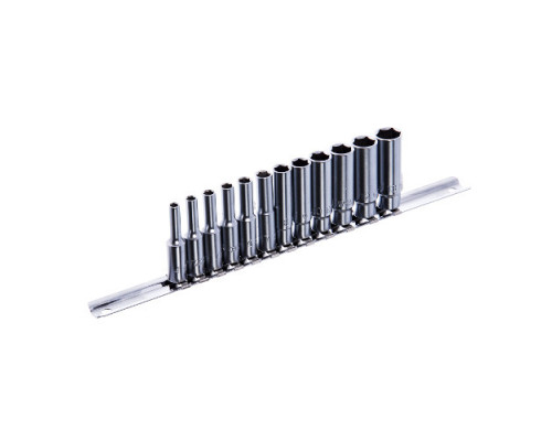 Набор головок длинных на планке TOPTUL 1/4" 12ед. 4-13мм GAAQ0802U